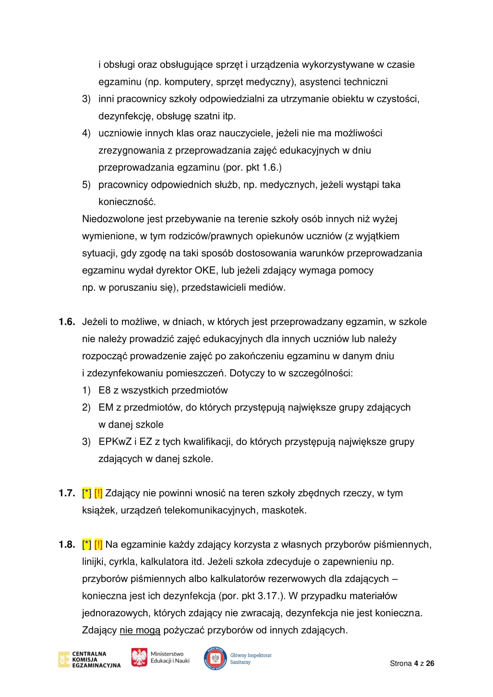 Wytyczne CKE MEiN i GIS dotyczące organizowania i przeprowadzania egzaminów w 2021 r 04