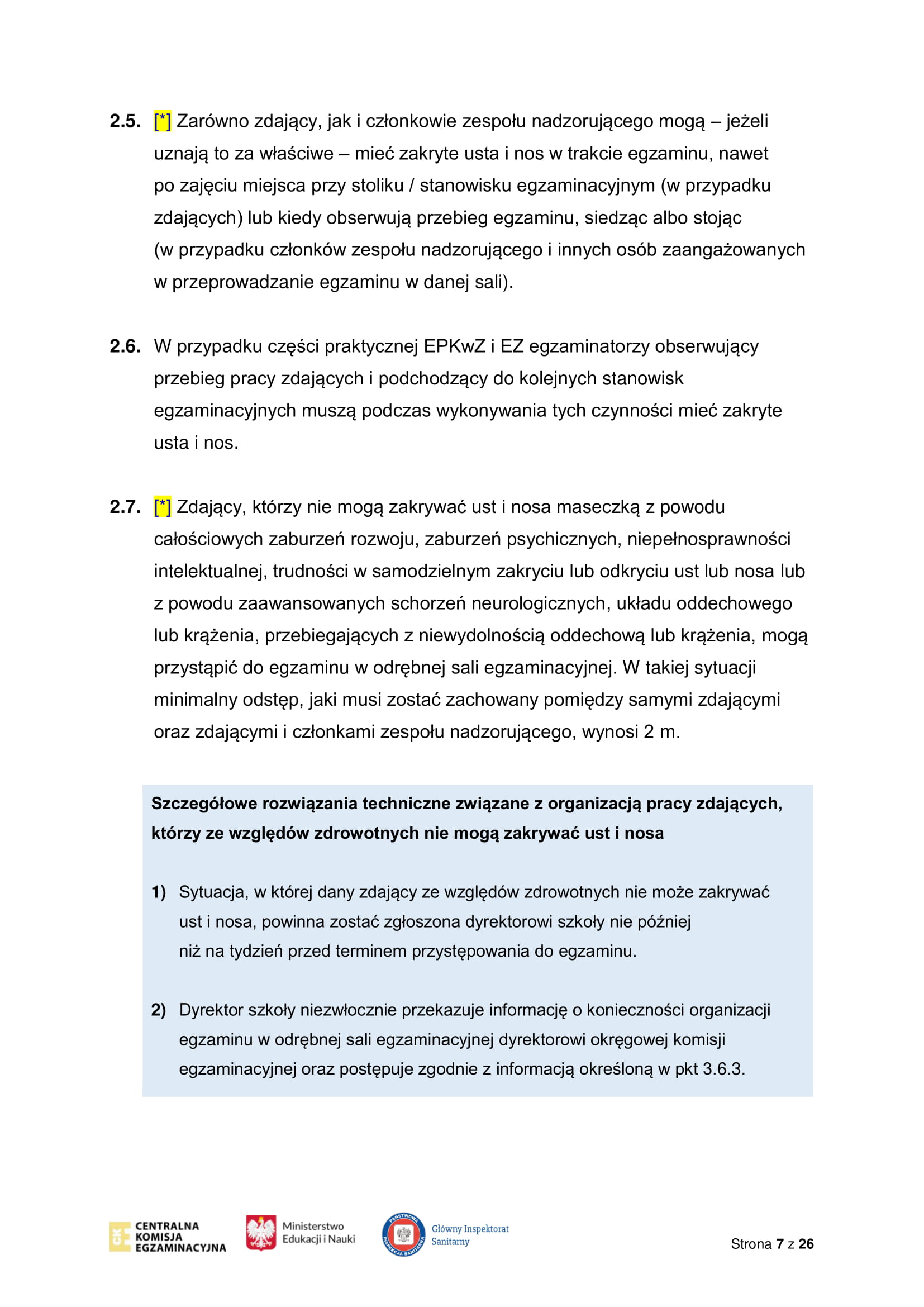 Wytyczne CKE MEiN i GIS dotyczące organizowania i przeprowadzania egzaminów w 2021 r 07