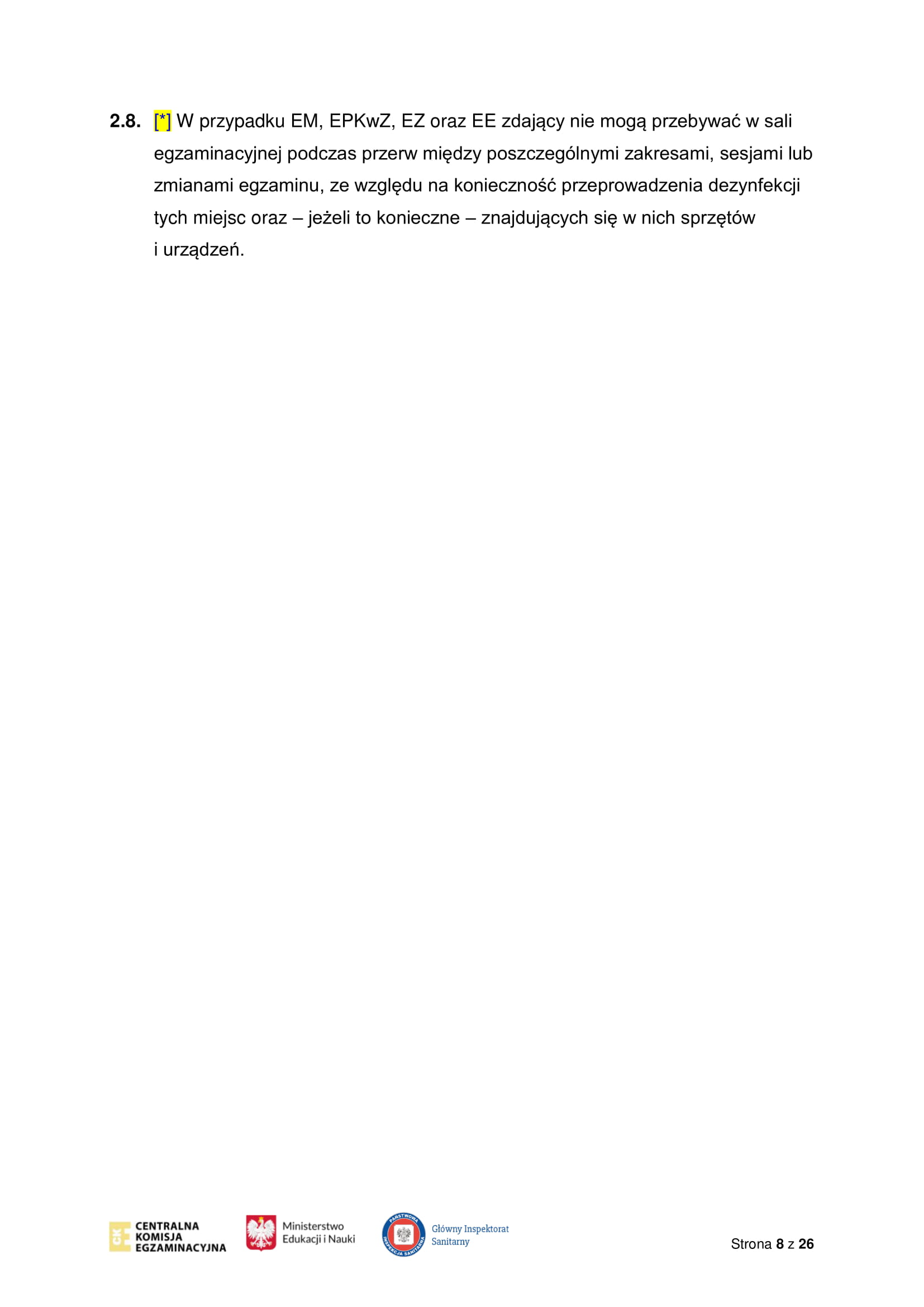 Wytyczne CKE MEiN i GIS dotyczące organizowania i przeprowadzania egzaminów w 2021 r 08