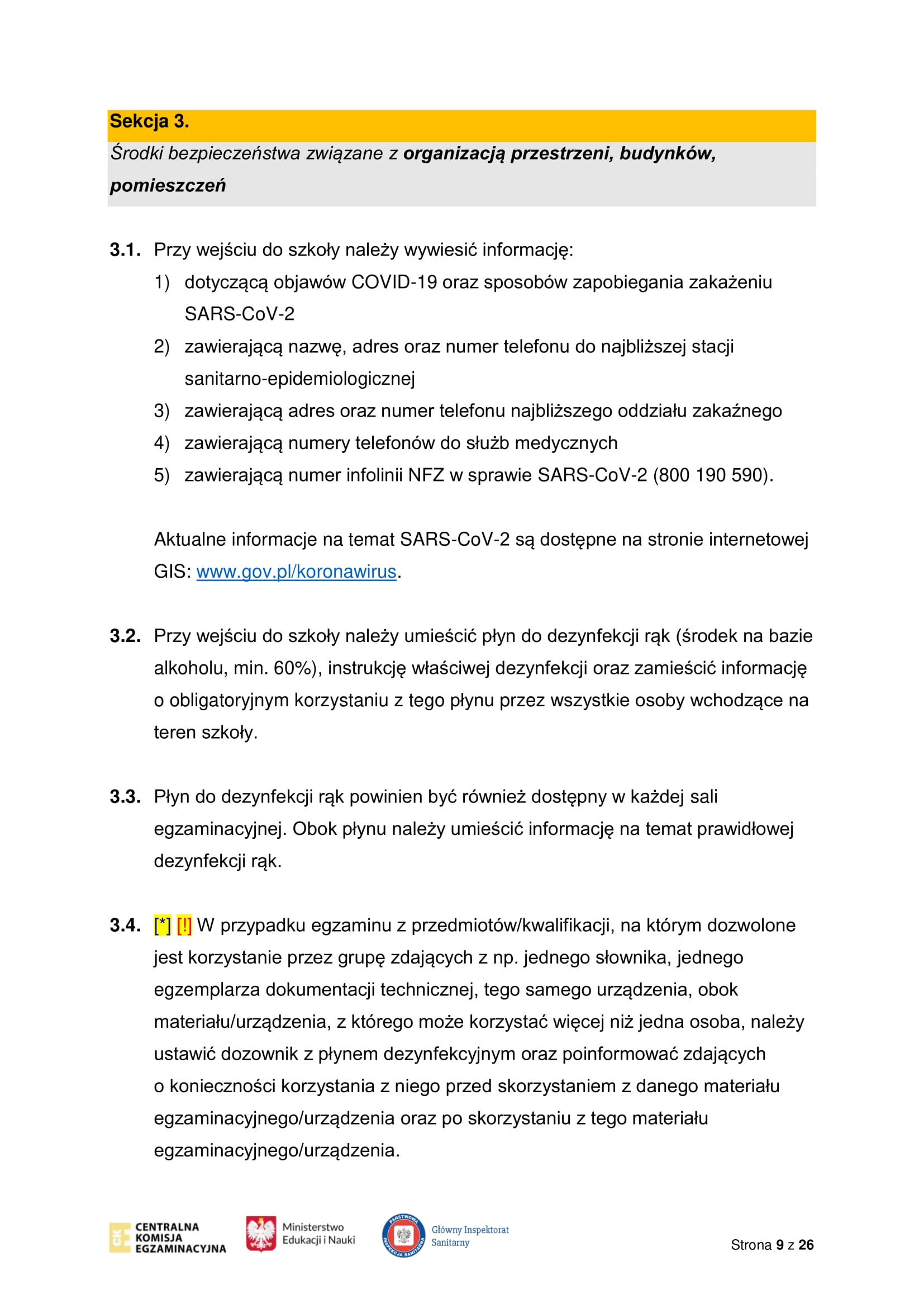 Wytyczne CKE MEiN i GIS dotyczące organizowania i przeprowadzania egzaminów w 2021 r 09