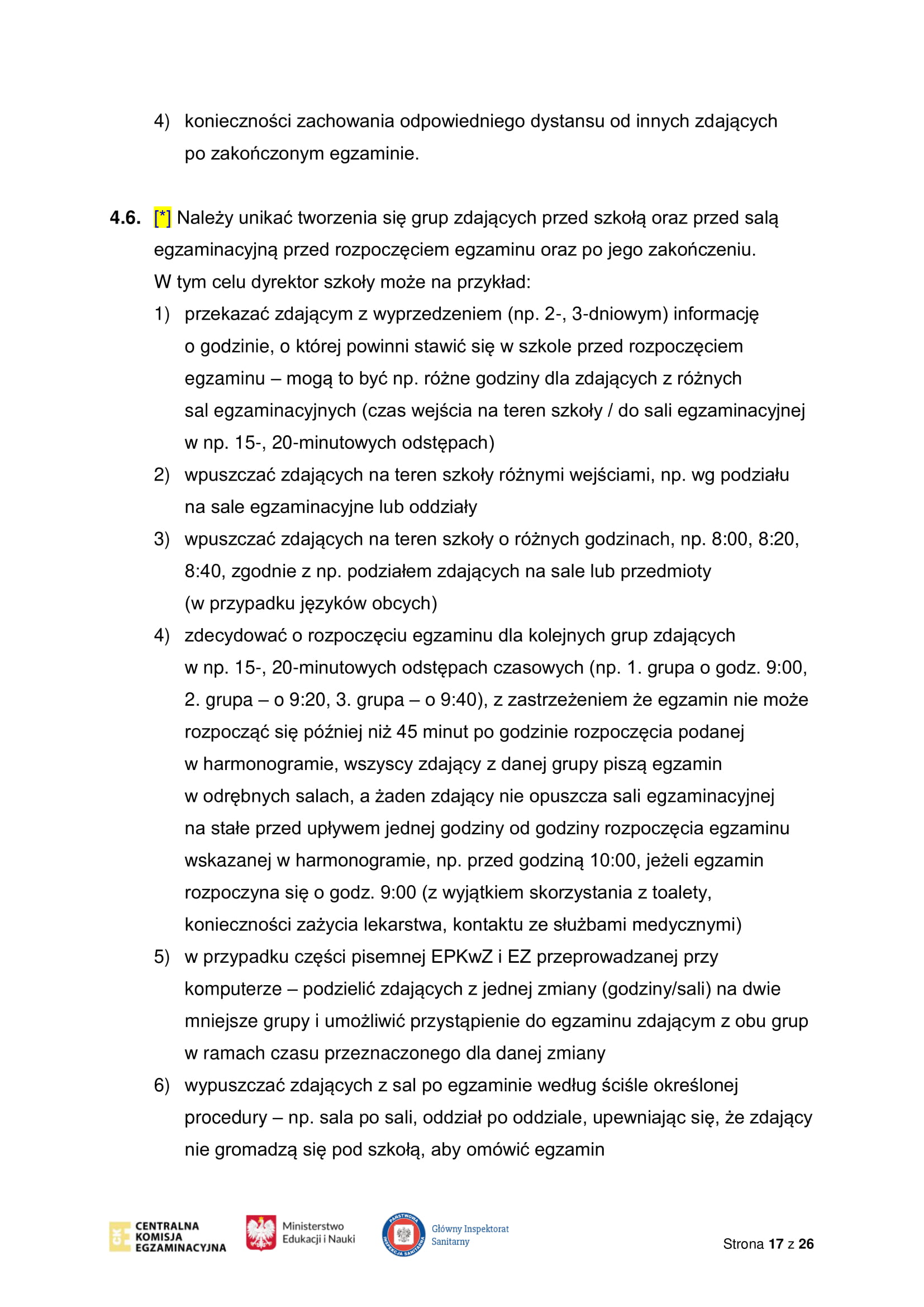 Wytyczne CKE MEiN i GIS dotyczące organizowania i przeprowadzania egzaminów w 2021 r 17