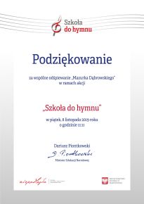 Szkoła do hymnu